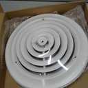 Therwen 1 Set 10 Inch Round Vent Cover Ceiling Diffuser HVAC Vent Duct Cover Replacement with Steel Butterfly Damper Fitting in 10 Inch Duct, Outer Dimensions: 13-15/16"