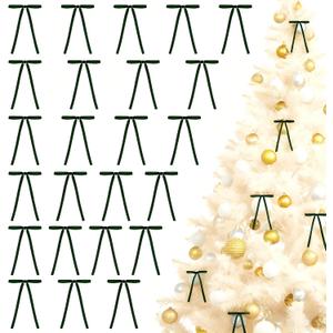 24 Pcs Velvet Christmas Wreath Bows 5 x 7 Inch Rustic Crafts Gift Bows for Christmas Tree Garland Home Wedding DecorDark Green