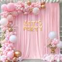 8 x 10 ft Baby Pink Backdrop Curtains Photo Background Panels Wrinkle Free Drapes for Backdrop Soft Long Curtains for Backdrop Decoration Princess Birthday Parties Wedding Bridal Shower,W4' x H10'(2 panels), Baby Pink