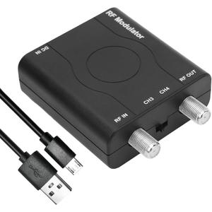 HDM61 HDMI to Coax Adapter, 1080P HDMI to RF Converter with NTSC Format Output CH3/CH4 Plug and Play RF Modulator for TV Antenna Signal