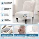H.VERSAILTEX Armless Accent Chair Covers Thick Velvet Armless Chair Slipcovers High Stretch Chair Covers for Living Room Hotel Machine Washable Furniture Protector with Elastic Bottom, Ivory