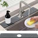 Faucet Mat for Kitchen Sink - Diatomite Quick Dry Sink Splash Guard, Super Absorbent, Kitchen Stone Sink Tray, Faucet Splash Guard for Bathroom Counter (23.62 * 3.93")