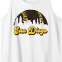 San Diego Baseball Vintage Skyline Cool Retro SD Jersey Tank Top Medium