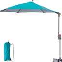 Chair Adjustable Umbrella with Clamp UPF 50+ with Universal Clamp for Beach Chair, Cyan