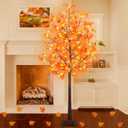 Maple Tree, 126 LED Prelit Fall Decor Maple Tree 14 Pumpkin & 14 Acorn Lights Remote Plug in Indoor Outdoor Autumn Harvest Thanksgiving Fall Decorations