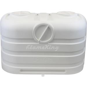 Flame King Dual 20LB LP Propane Tank Light Plastic Heavy Duty Cover for RV, Travel Trailer, Camper - White