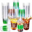 TURNMEON 100 Pcs 16 Oz Football Cups Party Decorations, Thickened Plastic Cups Football Party Supplies Tailgate Events, Disposable Clear Drinking Cup Sport Theme Party Favors