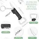 Jingmore 25 Sets Wedding Favors for Guests Bulk Cheers to Love Wine Bottle Opener Keychains Thank You Cards with Organza Bags for Bridal Shower Engagement Party Wedding Guest Souvenirs