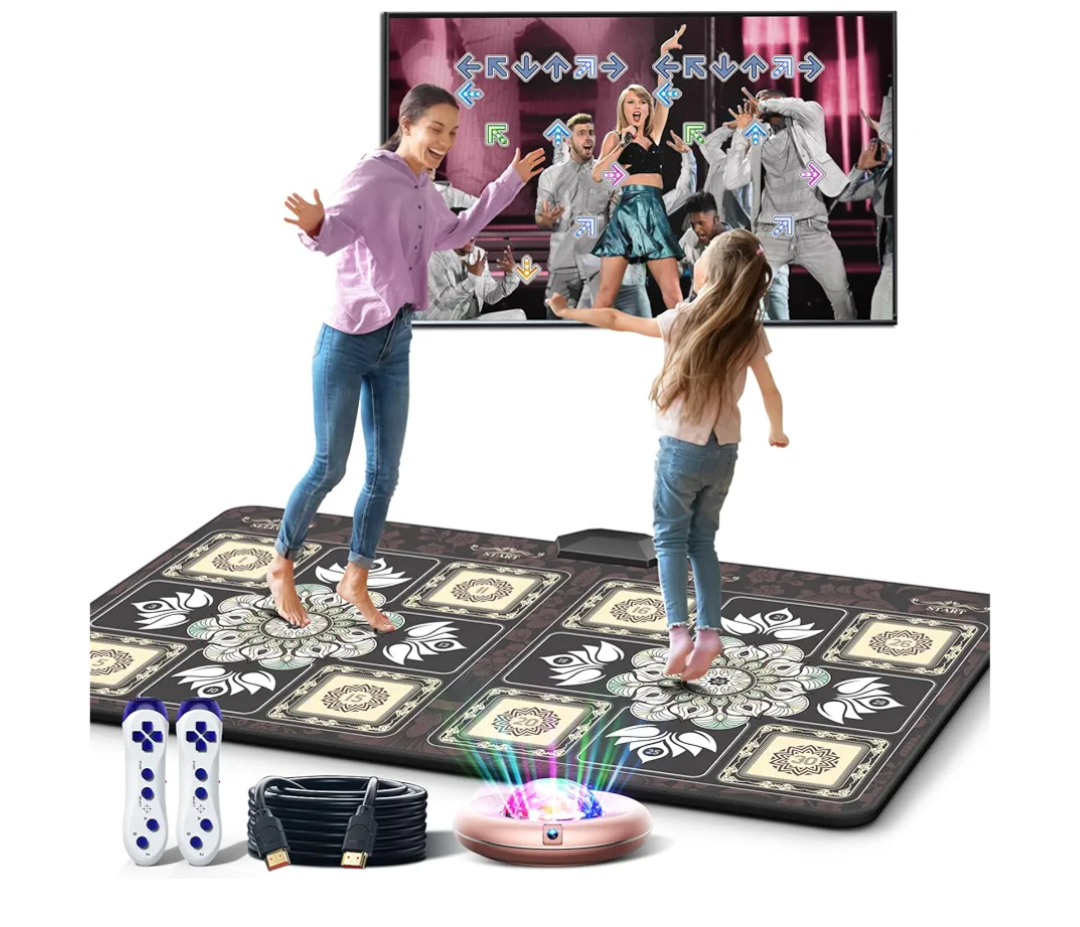 TIK-Tok Dance Mat Game for TV, Christmas Colors Wireless Plug and Play Wrinkle-Free & Non-Slip Electronic Dance Mats, Exercise Dance Pad with Camera for Kids and Adults, Boys & Girls Gifts Toy