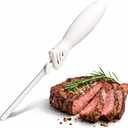 COOK WITH COLOR Electric Knife, 100W Power, Dual Stainless Steel Blades for Precise Cutting, Ergonomic Handle, Low Noise and Vibration, Ideal for Bread, Meat, and Vegetables, Cream