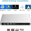 Aluminum External USB 3.0 and USB C UHD 4K Blu-Ray Writer BD-RE BD Burner Blu-ray DVD CD Super-Muti Drive for PC Laptop iMac and Mac