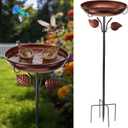 Metal Bird Bath for Outdoors, Weatherproof Detachable Bird Bath, Retro Bronze Garden Decor, 40 Inches Tall,Reinforced BracketSuitable for Gardens, Backyards, Patios, and Flower Beds