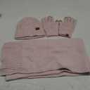 Hat Scarf And Gloves For Women, Winter Hats Womens Beanie Scarf Cold Weather Touchscreen Gloves Gift Set, Fall Accessories (Pink)