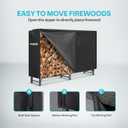 VIVOHOME 6 ft Heavy Duty Firewood Rack Outdoor with Cover, Black