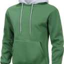Wielsscca Mens Hoodies Pullover Color Block Fleece Long Sleeve Sweatshirt Tops with Pocket (S)