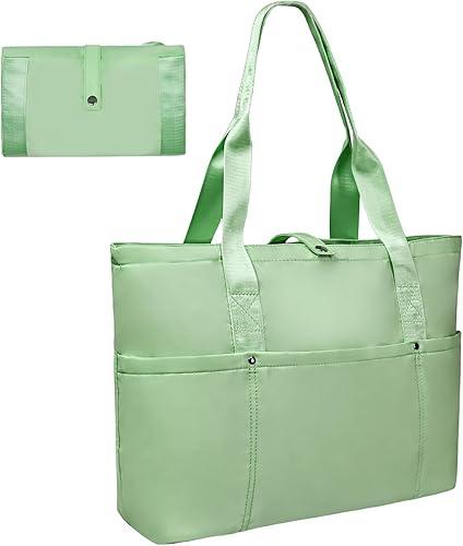 Foldable Travel Duffle Bag for Women, Gym Tote With Zipper Top Handle Handbag Large Shoulder Bag