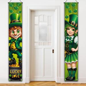 St Patrick's Day Porch Banner Irish Shamrock Front Porch Welcome Sign Saint Patrick's Day Banner St. Patrick's Day Decorations for Home Party