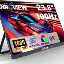 InnoView 23.8" 1080P Portable Monitor, FHD 100HZ 100% SRGB IPS USB-C HDMI Large Work Home Gaming Second Monitor W/180Adjustable Stand for Laptop, MacBook, Phones