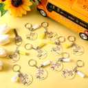 Misdary 24 Pcs School Bus Driver Keychain for Graduation Gifts Appreciation Acrylic Keychain with Tassels