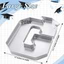 Tellingyou 4 Pcs 13.7" 2026 Charcuterie Numbers Fillable Graduation Disposable Mache Box Chocolate Candy Tray Grad Container Decoration(Silver,Grad)