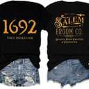 1692 They Missed One Halloween T-Shirt for Women Salem Witch Shirts Halloween Hocus Pocus Short Sleeve Tee Tops (X-Large, Black)