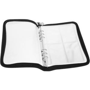 DOITOOL Photocard Binder Album Stylish Zippered Cover with Rings Refillable Photo Organizer for Kpop Cards Flexible Management for Travel Memories and Family Albums (Black)