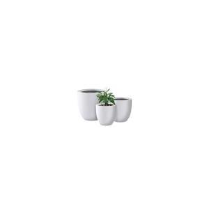 18, 14, 10" Pure White Concrete Round Planters