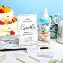 Qilery 122 Pcs Baby Shower Games Guess How Many Sprinkles Included Standing Sign 100 Guessing Cards 20 Pencils 1 Baby Bottle for Gender Reveal Party Favor No Sprinkles(Blue)