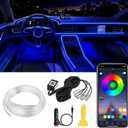 Interior Car LED Strip Lights APP Control, 5 in 1 RGB 16 Million Colors Ambient Lighting Kit with 236 inches Fiber Optic, Music Mode Inside Car Lighting Decorations