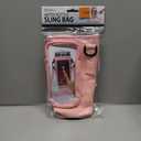 B WELL Water Bottle Sling Bag. Pink. Convenient Phone Pocket. Adjustable Strap