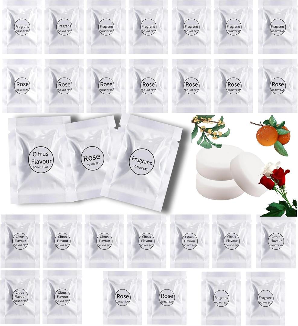 Car Air Freshener Refills, 30 Pcs Individual Package Car Air Vent Clip Replacement Pads Solid Fragrance Scent Air Freshener Refill Tablets (Rose+Osmanthus+Tangerine)