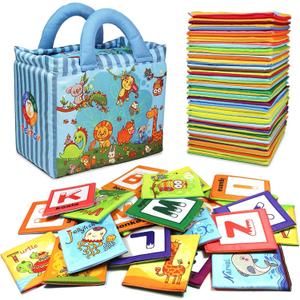 TEYTOY Baby Toy Zoo Series 26pcs Soft Alphabet Cards with Cloth Bag for Over 0 Years