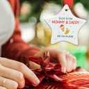 3 x ZAGKOO Pregnancy Announcement Ornament - Baby Announcement Christmas Ornament for Parents to Be - Baby on The Way Keepsake for Expecting Mom and Dad - Ceramic Holiday Tree Decoration