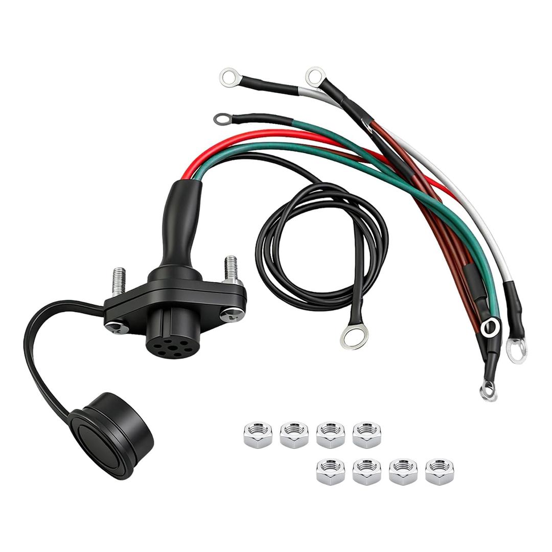 39886 Winch Remote Control Female Socket Wiring Connector Harness Kit Fit for Badland 5000 12000 Winches, for WARN 5-Wire Truck Winches Controller Plug