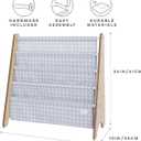 3 Sprouts Kids Bookshelf with Recycled Fabric - 4-Tier Sling Storage for Kids Rooms Holds 35 Titles - Toddler Organizer for Ages 3+ - Gingham Blue, 60.96 Cm X 62.23 Cm X 25.4 Cm