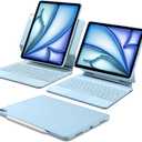 ESR for iPad Air 13 Inch Case Keyboard M4/M3/M2 (2026/2025/2024), Easy-Set Magnetic Stand, Portrait/Landscape Mode, Removable Case with Multi-Touch Trackpad, Rebound 360 Series, Blue