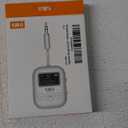 1Mii Bluetooth Transmitter for Airplane, Bluetooth 5.3 Adapter for TV, Airplane Travel Essentials, Aptx Low Latency Wireless Audio Aux for Headphones, Any 3.5mm Jack, Linking 2 Devices (White)