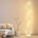 Spiral LED Floor Lamp, 40W Dimmable Floor Lamps for Living Room with Remote Control, Stepless Adjustable Colors & Brightness Standing Lamp Reading Corner Floor Lamp for Bedroom, Office -White