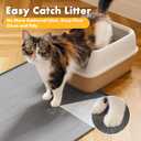 Pieviev Silicone Cat Litter Trapping Mat, 34''x22'' Large Cat Litter Mat, Easy to Clean & Soft on Kitty Paws, Waterproof Kitty Litter Pads for Indoor Cats, Light Grey