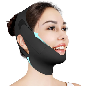 Chin Strap for Sleeping,Adjustable Chin Strap,Jaw Strap,Jawline Shaper,V Line Lifting Mask,Black,M