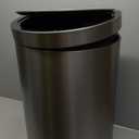 EKO Mirage Semi-Round Motion Sensor Trash Can, 47 Liter / 12.4 Gallon Automatic Large Kitchen Trash Can with Deodorizer Compartment, Removable Lid and Bucket, Matte Stainless Steel
