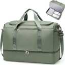 Extra Large Travel Duffle Bag,Carry on Overnight Weekend Bag with Shoes Compartment,Weekender Bags for Women for Travel Business Trips Sport Hospital (Olive Green)