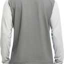 M MAELREG Quarter Zip Pullover Men Moisture Wicking Micro Fleece Performance Raglan Collarless Golf Sweatshirts for Men (Gray, M)