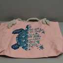 Beach Bags for Women Large Waterproof Beach Travel Tote Bags Sandproof Swim Pool Bag Canvas Zipper Big Tote (Sea Turtle,Pink)