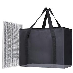 1PK Insulated Grocery Bags Reusable Heavy Duty - Cooler Tote with Reinforced Base for Stability & No Sag - XL Thermal Bag for Hot Cold Food, Delivery, Shopping, Travel, Camping,Grocery Essentials