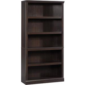 Sauder Miscellaneous Storage 5 Bookcase/Book Shelf, L: 35.28" x W: 13.23" x H: 69.76", Jamocha Wood