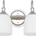 4-Light Polished Nickel Bathroom Vanity Light Fixtures Over Mirror, Vintage Vanity Lights for Living Room, Milk White Glass Shades, Standard E26 Base