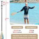 WONITAGO SUP Paddleboard Paddle with Carbon Fiber Shaft and PP Blade, Floating Adjustable Stand Up Paddle Board Paddle, 170-210 cm/ 68-84 Inches, Bamboo & Wave Green Pattern