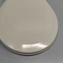 Bemis 500EC Durable Wood Toilet Seat with Easy Clean Hinges, Made in USA, Round, Almond