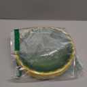 AimFun 48Pcs Sage Green Scalloped Party Plates St Patricks Day Gold Foil Border Paper Plates Disposable 9inch Gradient Serving Plates for Birthday Wedding Bridal Baby Shower Party Supplies